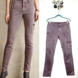 Level 99 Dusty Purple Skinny Cargo Jeans